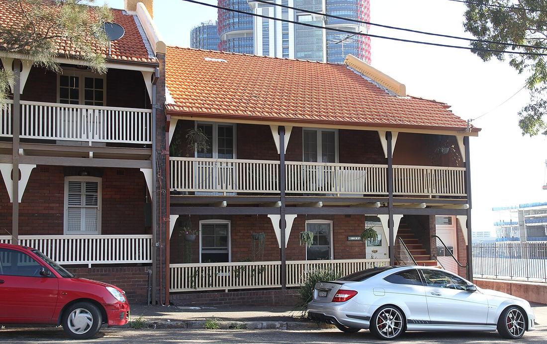 Terrace houses along a Sydney street