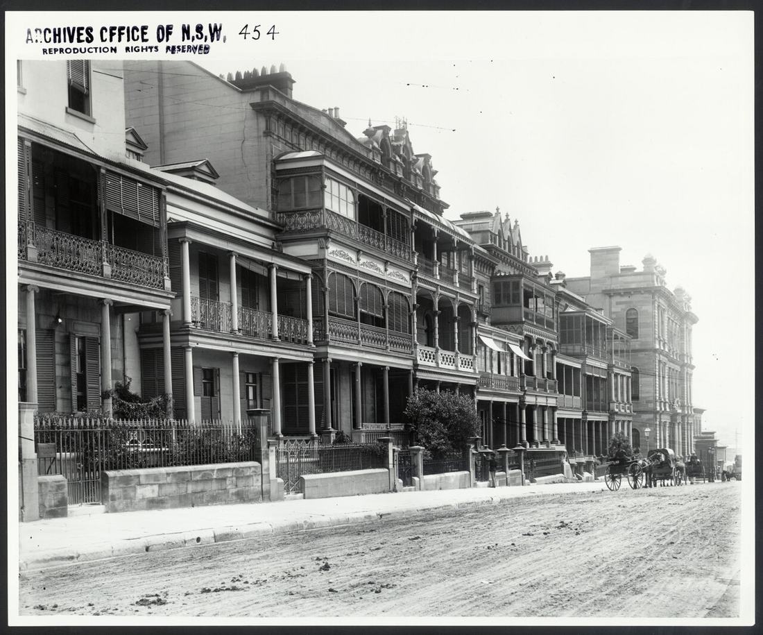 Terrace houses on Macquarie Street in Sydney