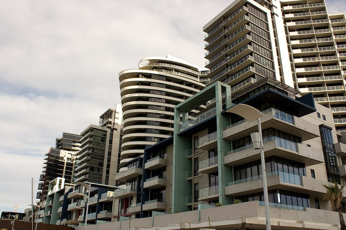 Apartment buildings at Docklands in Melbourne