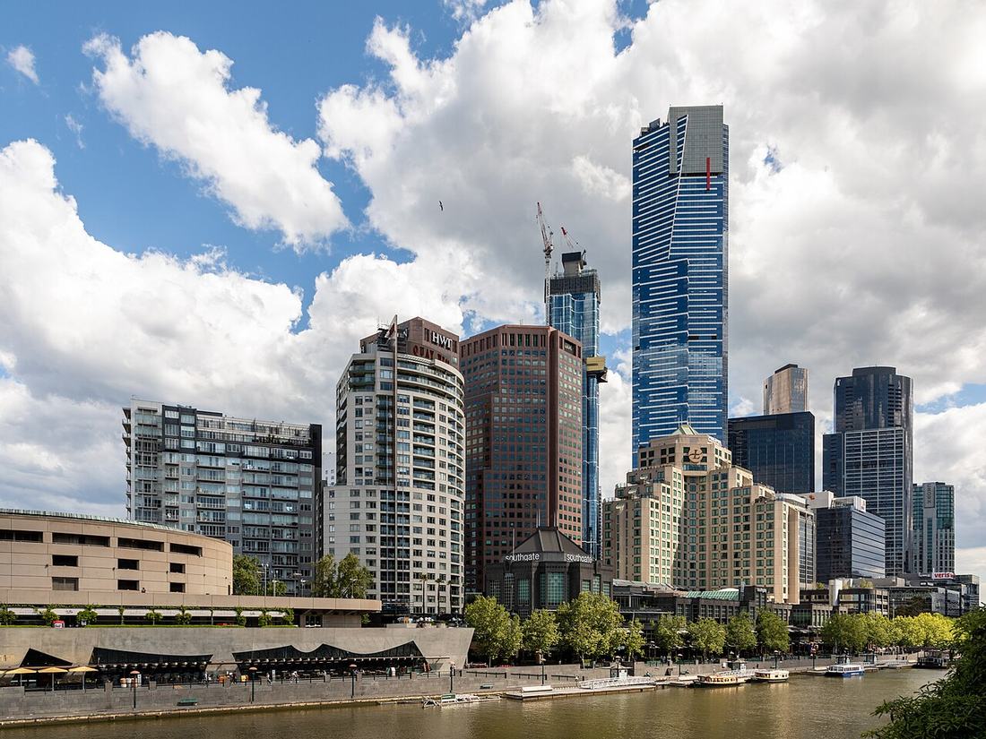 Apartment buildings at Southbank in Melbourne